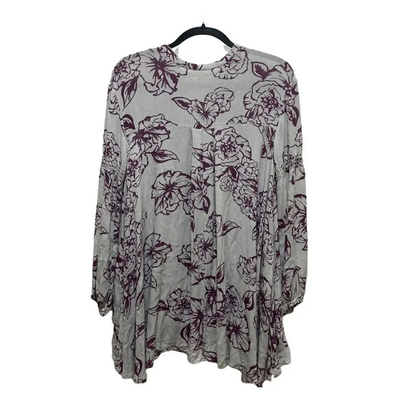 FREE PEOPLE Floral Foil Print Swing Tunic Floral Cloud Combo Extra Small XS - Picture 4 of 8